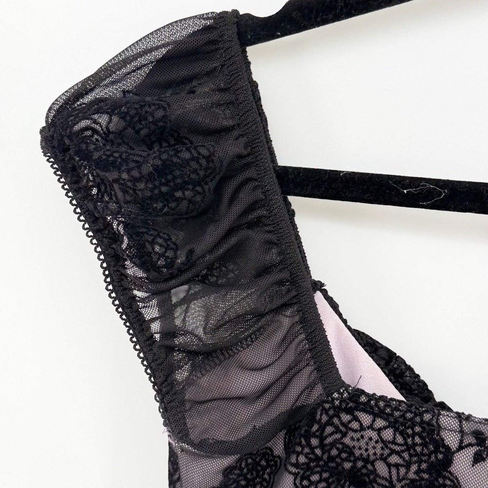 Urban Outfitters Sheer Mesh Babydoll Dress Goth Coquette Fairy Grunge S - Picture 5 of 9